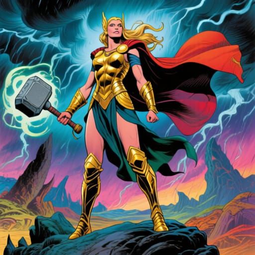 Asgardian Warrior-Princess Thor with Mjolnir