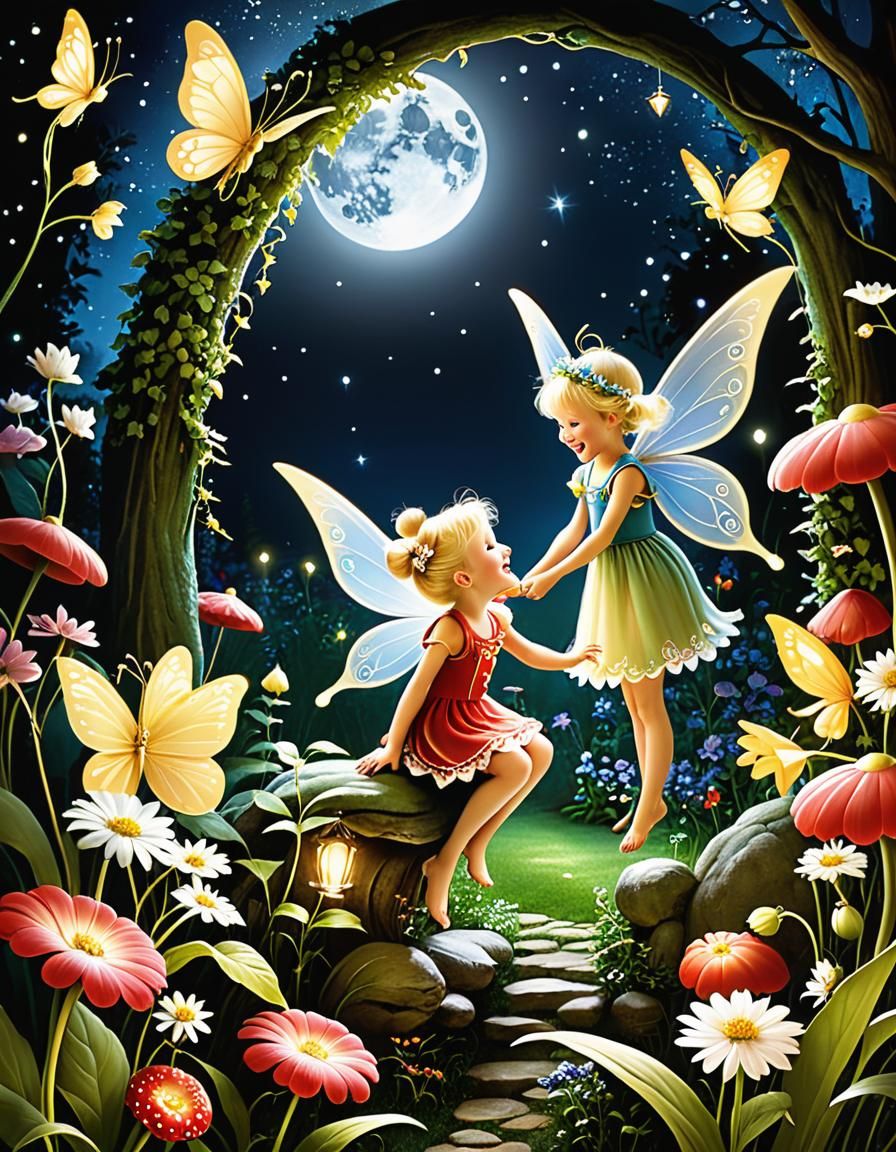 Fairies' Laughter in Whispers of Night Garden