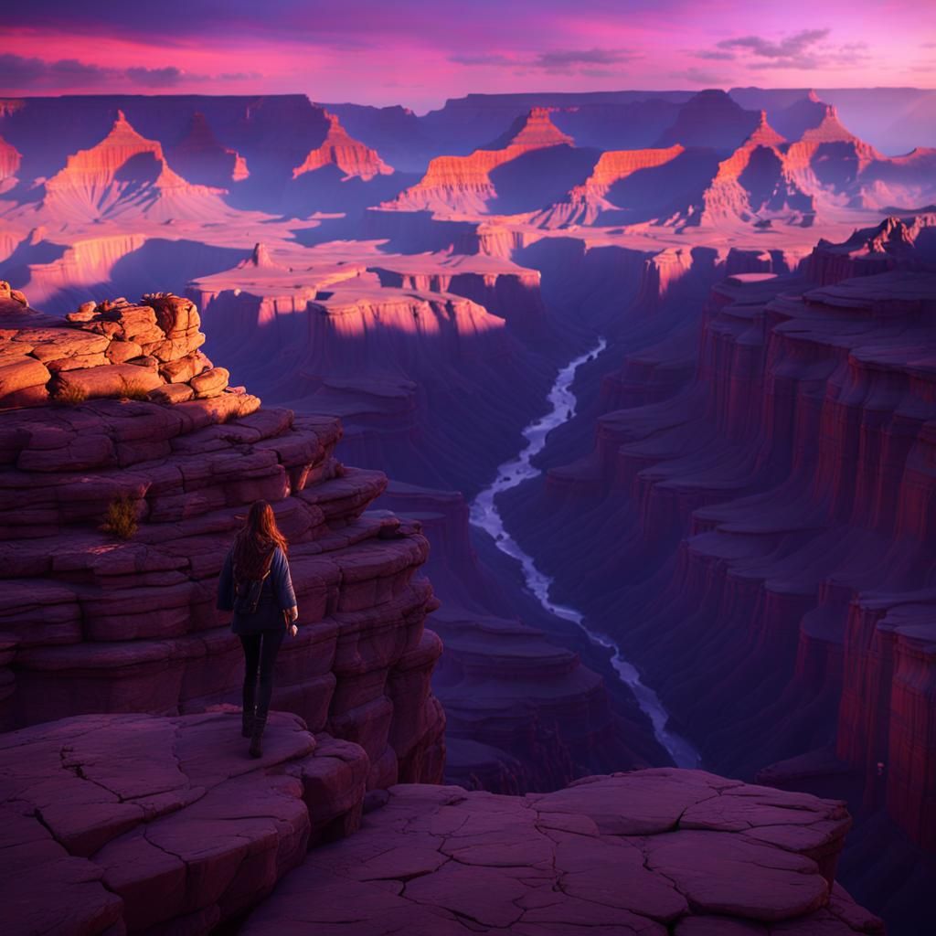 Grand Canyon Dawn: Detailed Matte Painting