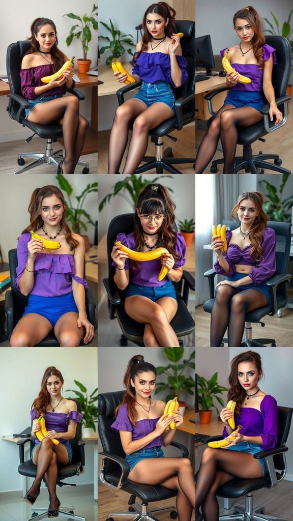 Woman with Banana in High Quality Photo