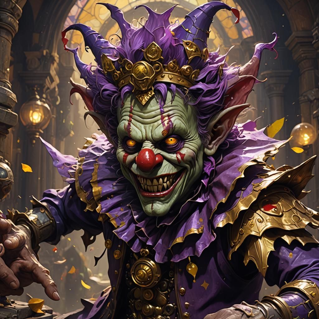 Goblin Clown in Dark Fantasy Style