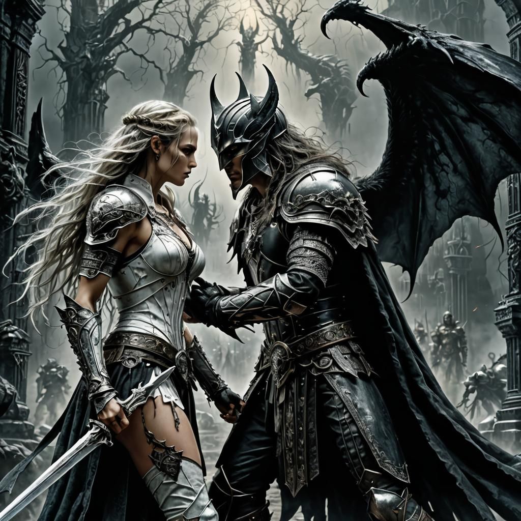 Epic Face-Off: Good vs Evil in Fantasy Art