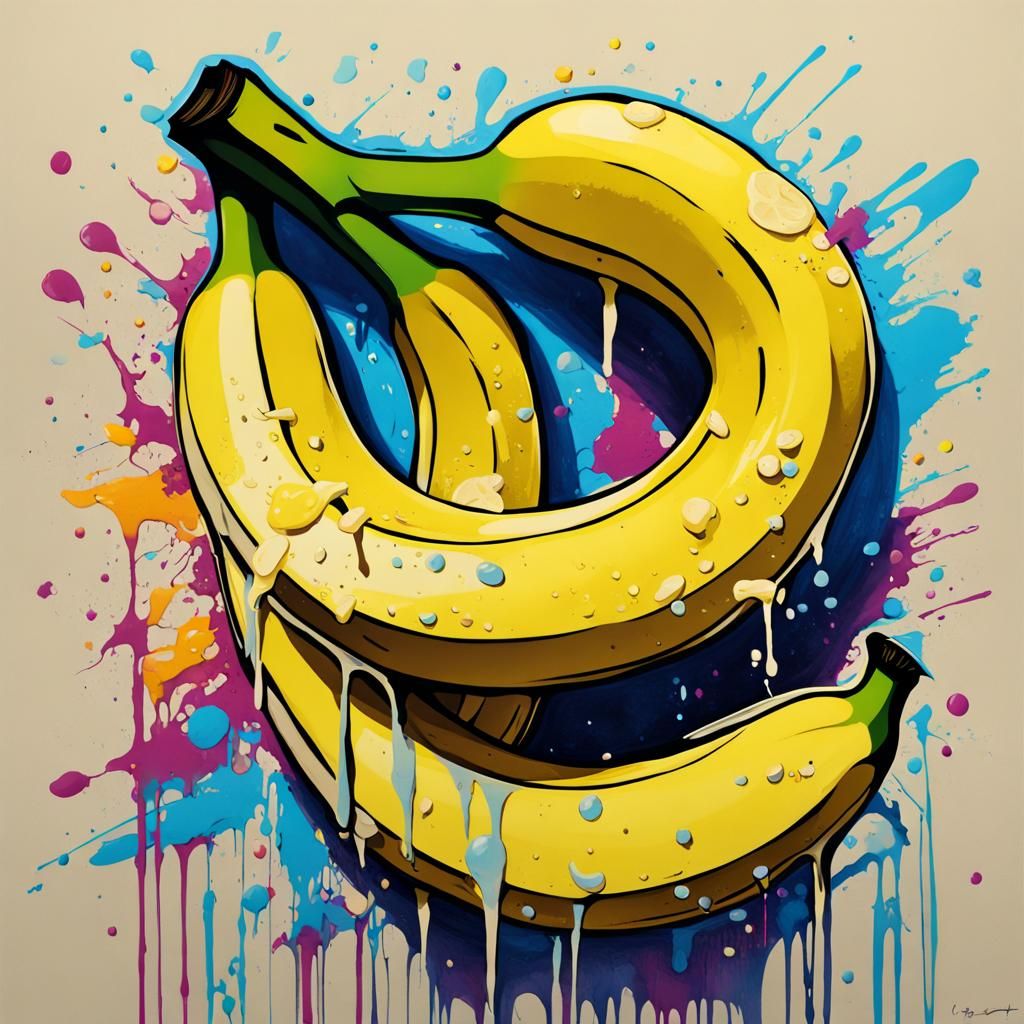 Banana in Graffiti Splash Art Style