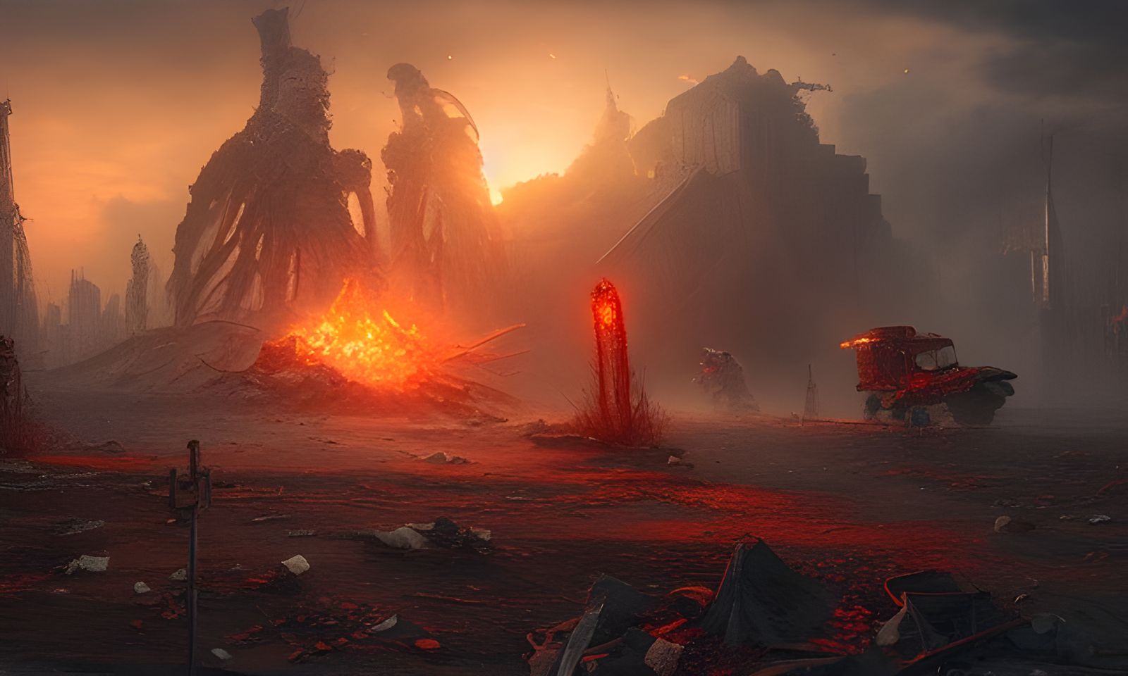 Infernal Post-Apocalyptic Landscape in Unreal Engine 5