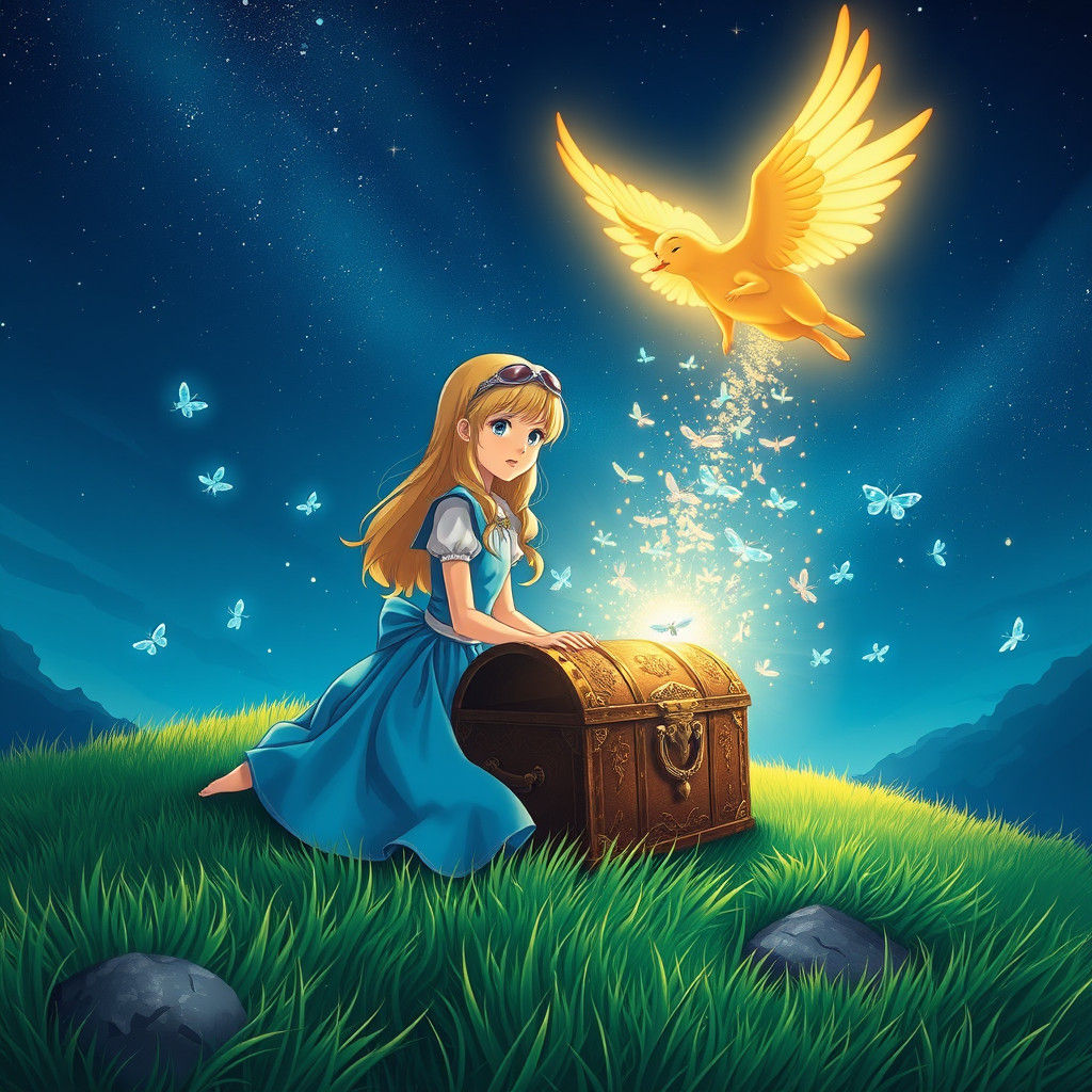 Alice's Dragonflies: A Cel-Shaded Anime Dreamscape