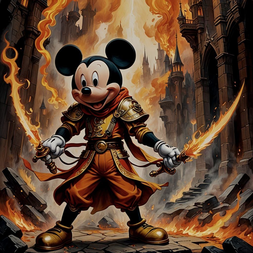Mickey Mouse as Heir to Cragflame: Color Pencil Art