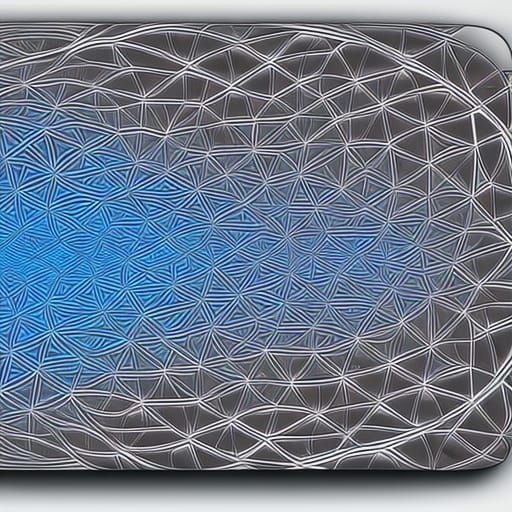 Macbook Laptop with Linux and Abstract Fractal Art