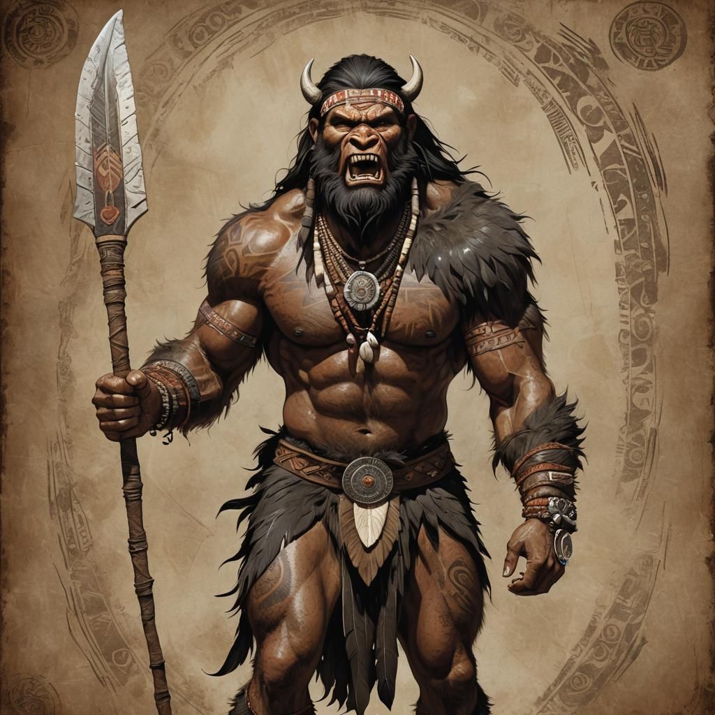 Feral Sasquatch in Foggy Forest, Comic Book Art