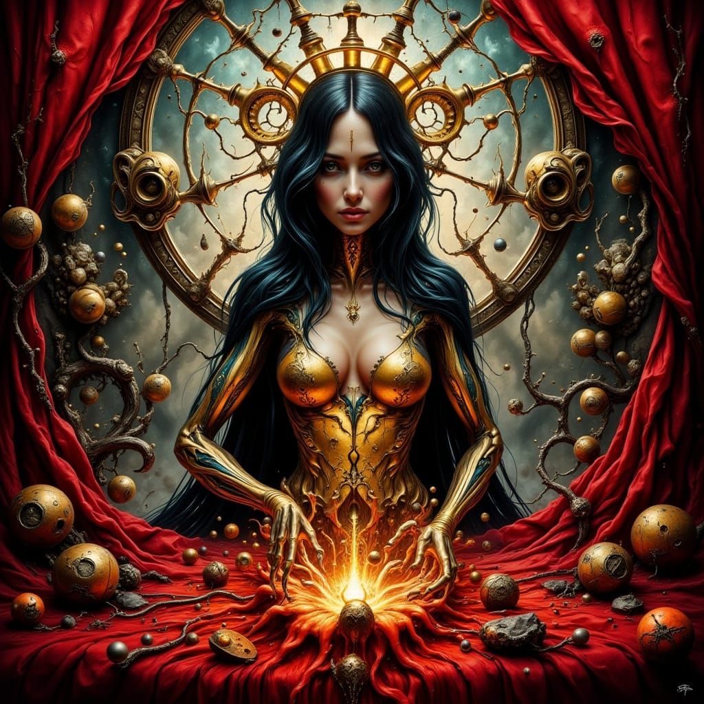 Gothic Biopunk Portrait: Trans Alchemist in Baroque Style