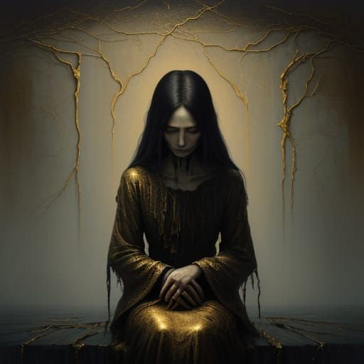 A Young Woman's Turmoil in Shattered Porcelain