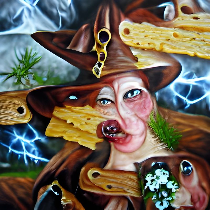 Backwoods Bavarian Witch Oil Painting