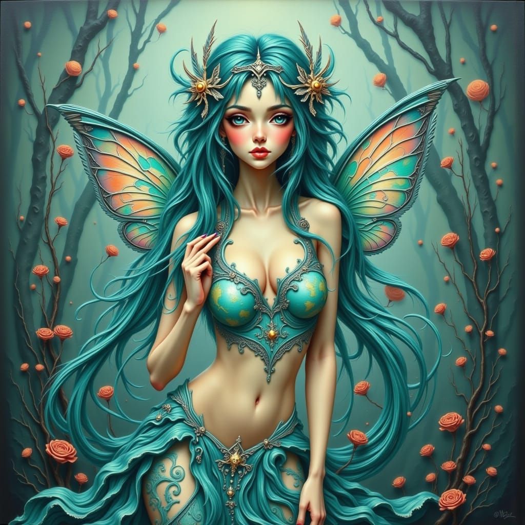 Ocean Fairy in Impasto Style