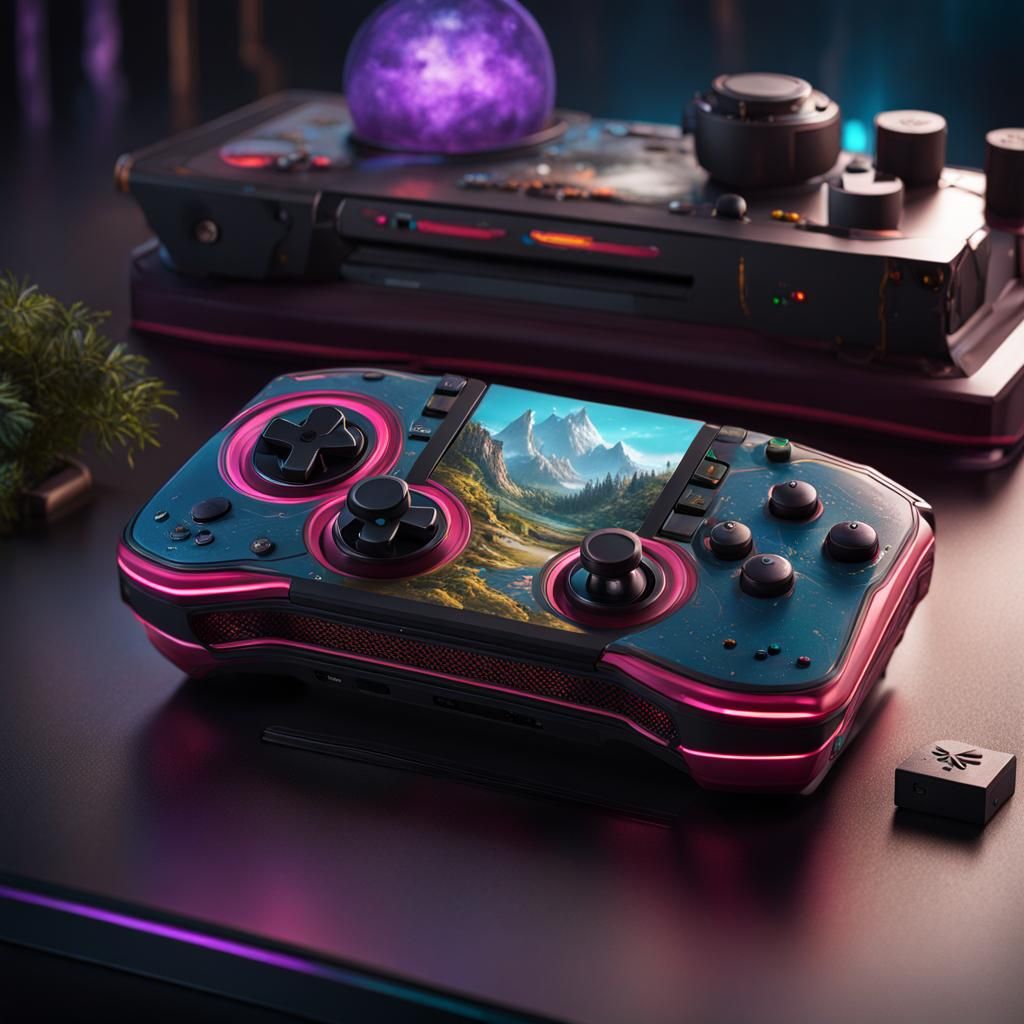 Glubo Game Console: Detailed Matte Painting