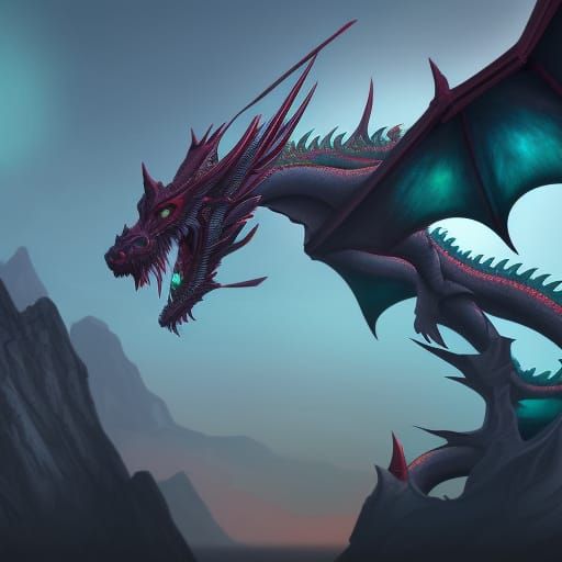 Diamond Dragon Fantasy Concept Art in 8k