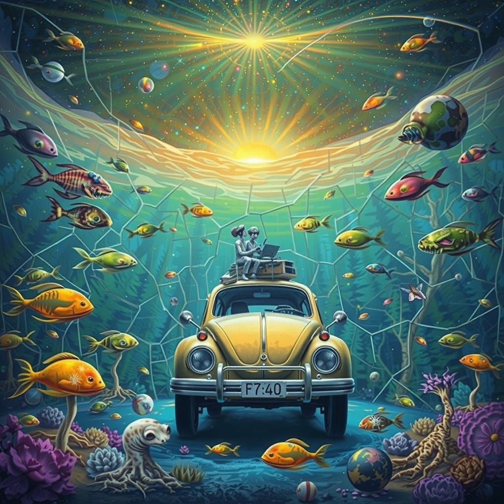 Ethereal Figures Compose Poems on Robotic Keyboard