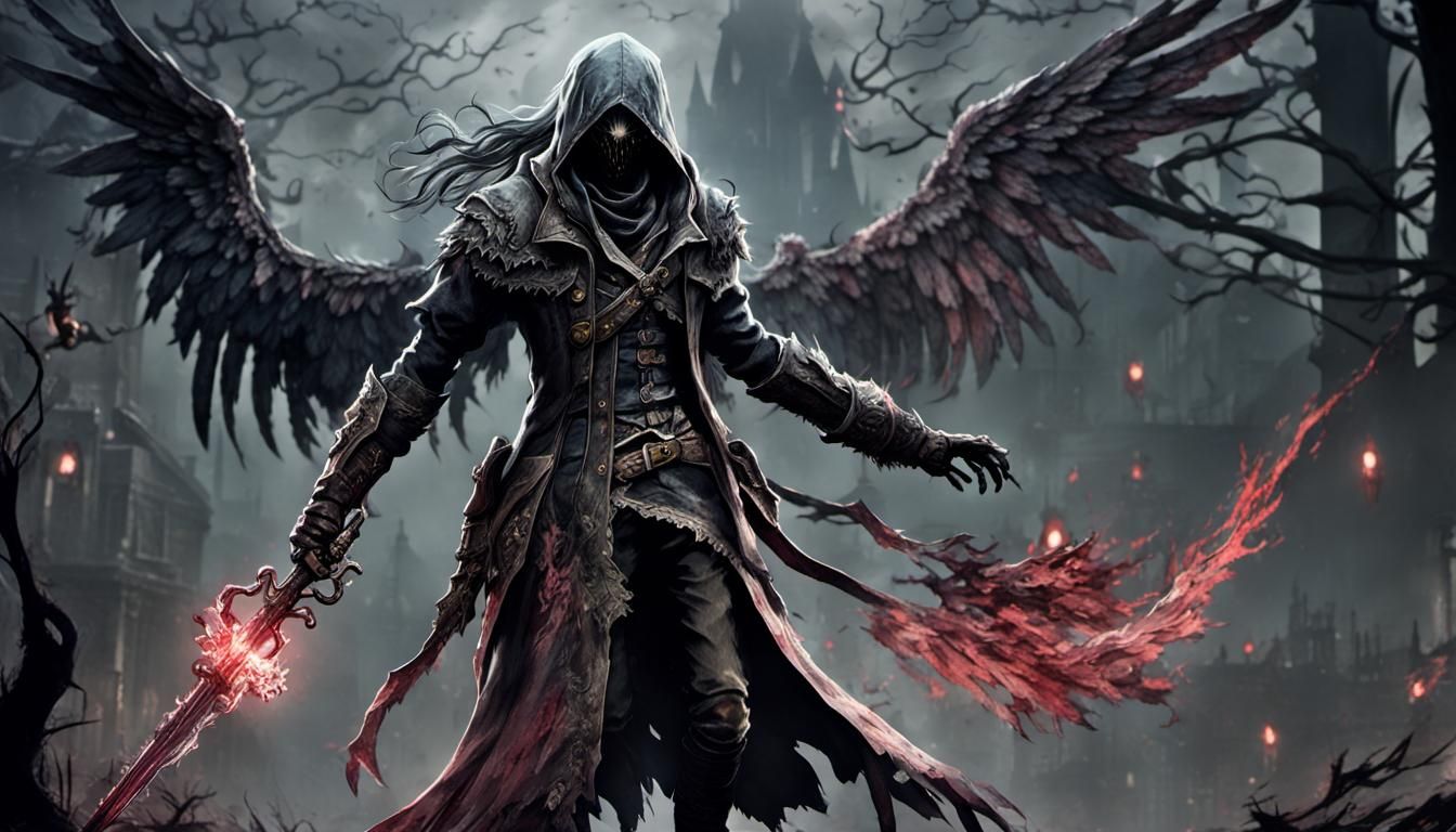 Gothic Death Angel in Dark Fantasy Style