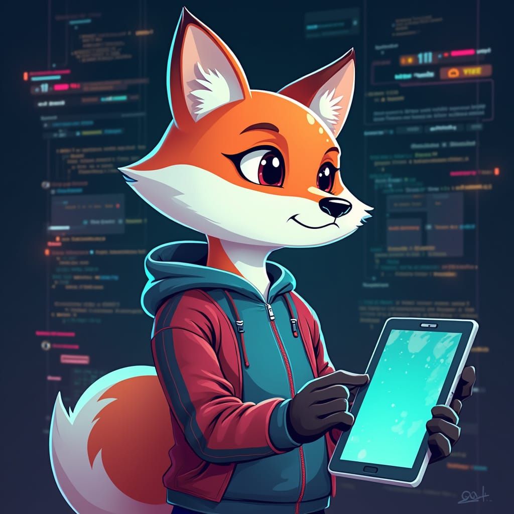 Futuristic Animal Profile Picture in Cartoon Style