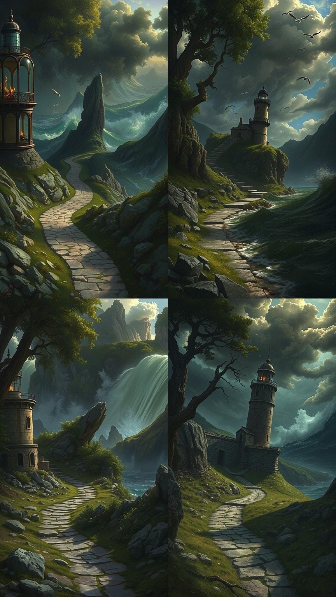 Island Lighthouse in Vernet Style, Golden Hour