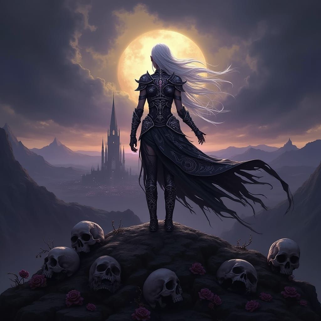 Albino Elf Warrior Overlooking Shadow City