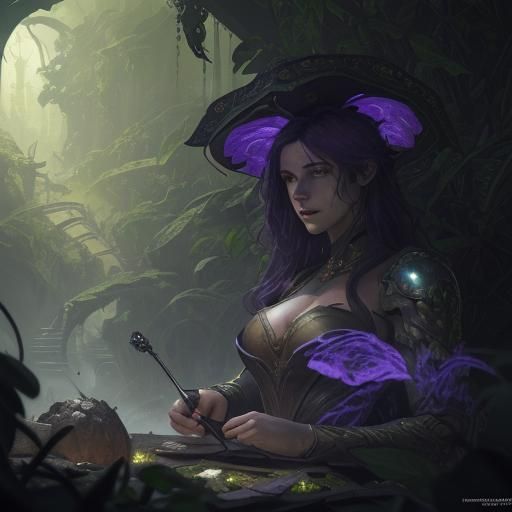 Dark Fantasy Basil Leaf Concept Art