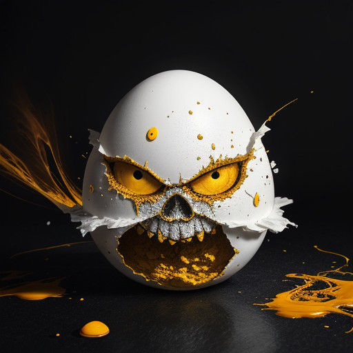 Surreal Egg Cracks Open in Vibrant, Bold Colors