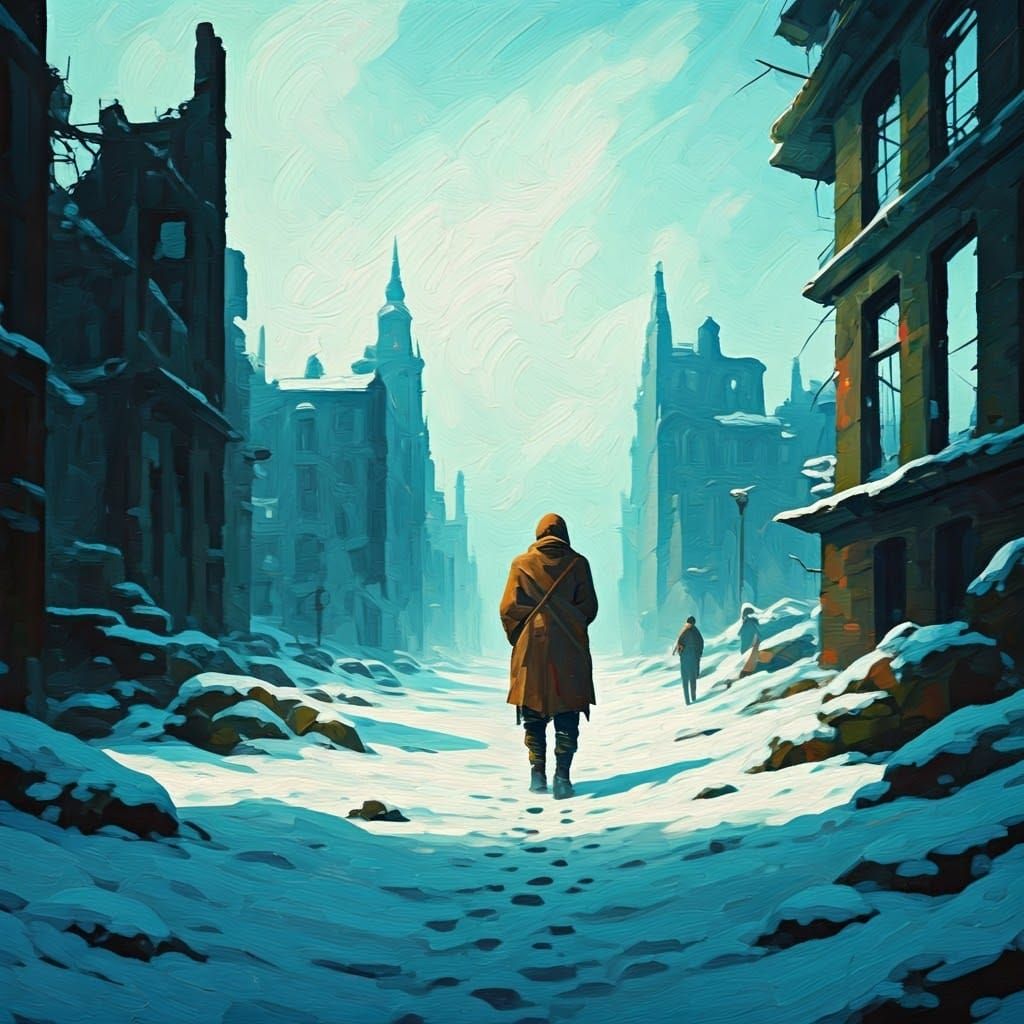 Fauvist Cityscape in Frosty Mist