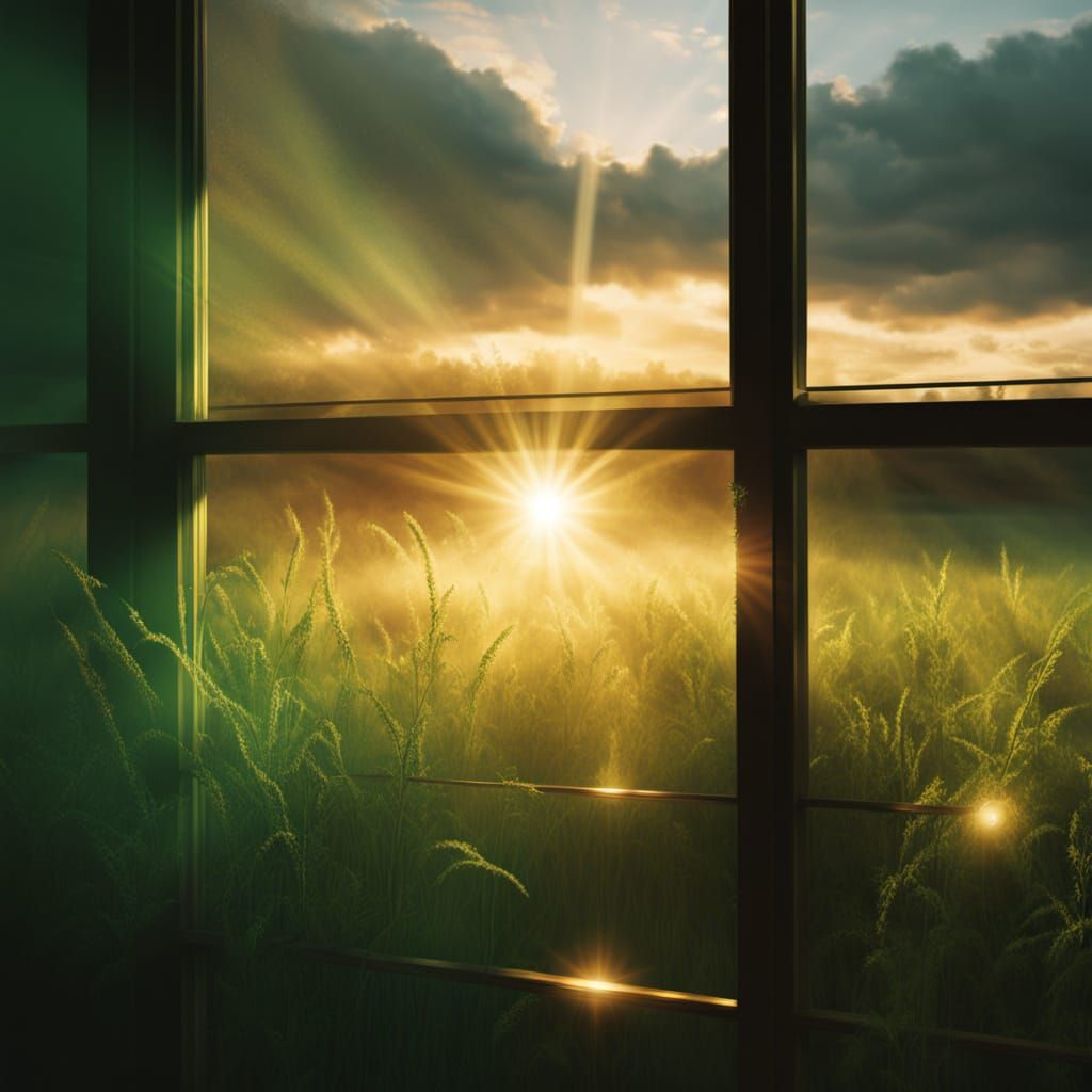 Emerald Eyes Captivate Golden Sunset Radiance