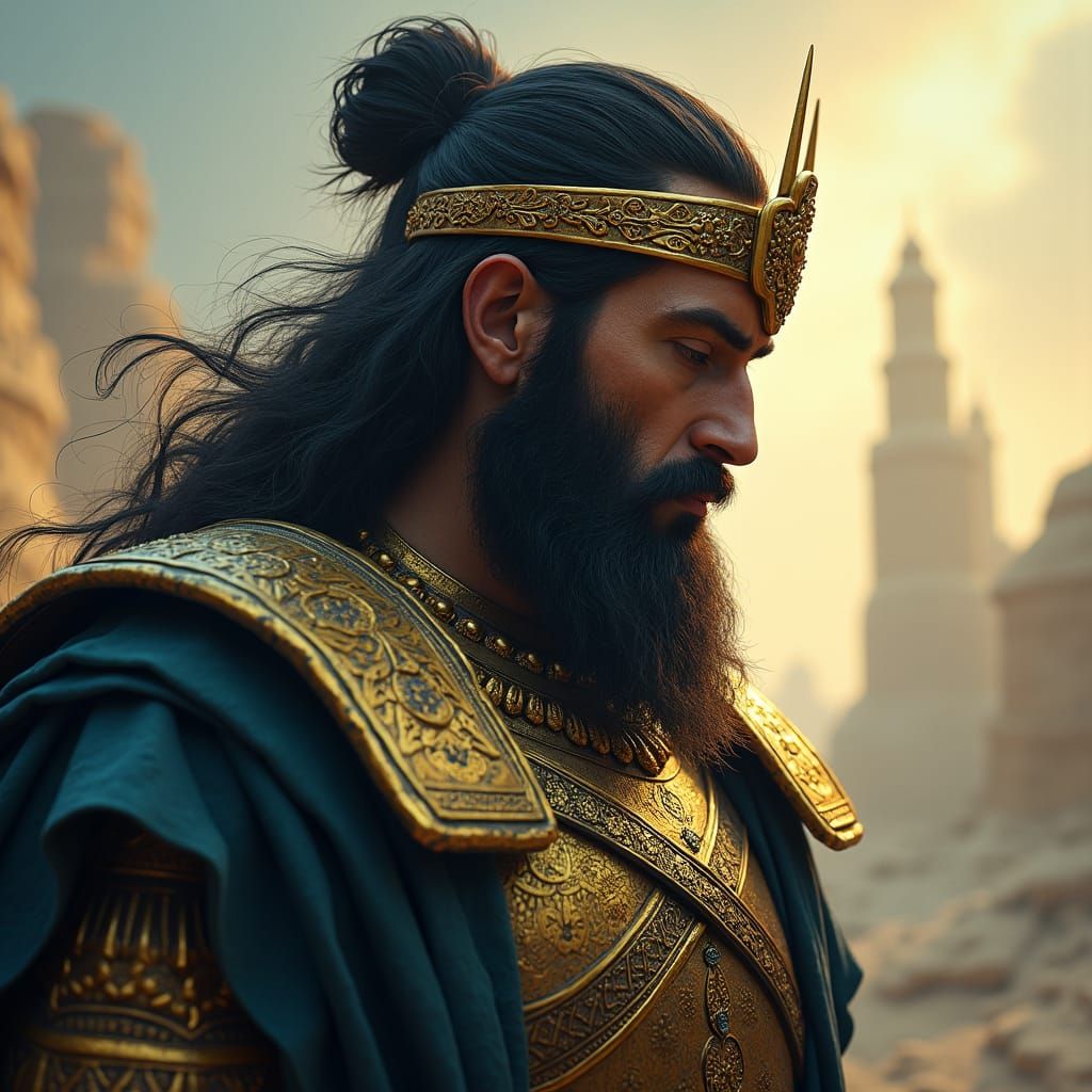 Gilgamesh Portrait in Art Nouveau Style