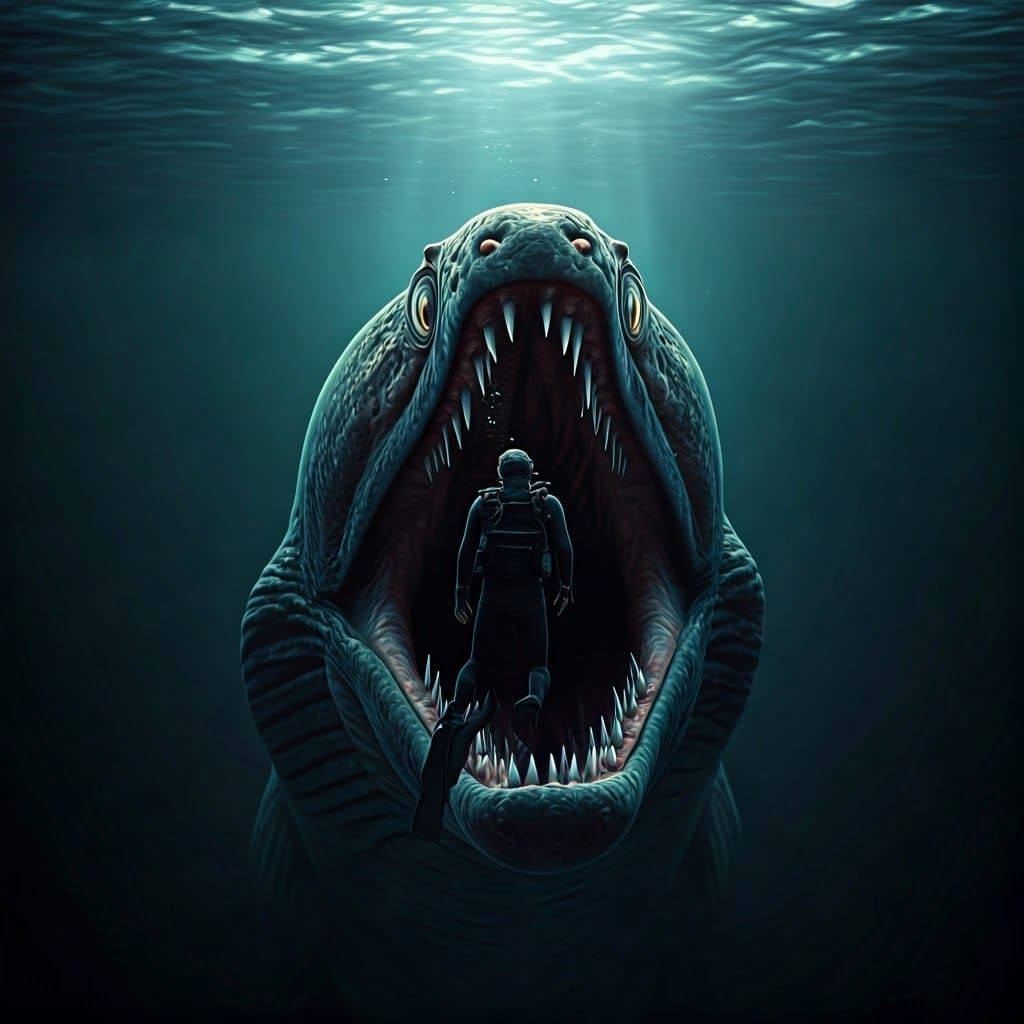 Terrifying Moray Eel Sea Monster Ascends from the Deep