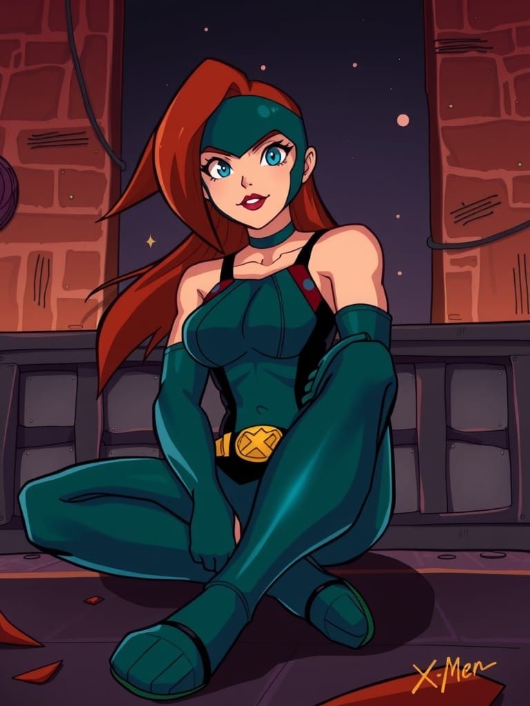 Rogue in X-Men: Evolution Cartoon Style