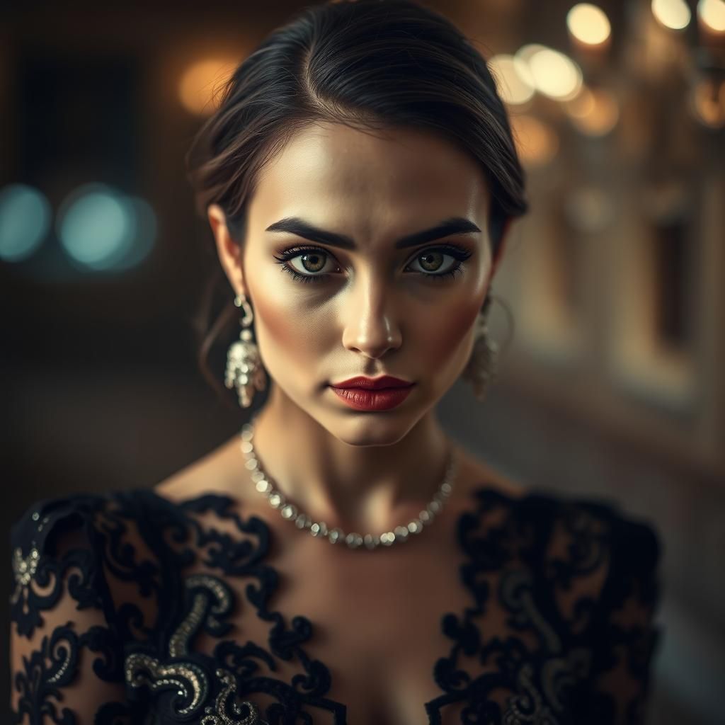 Elegant Woman Portrait with Dreamy Bokeh