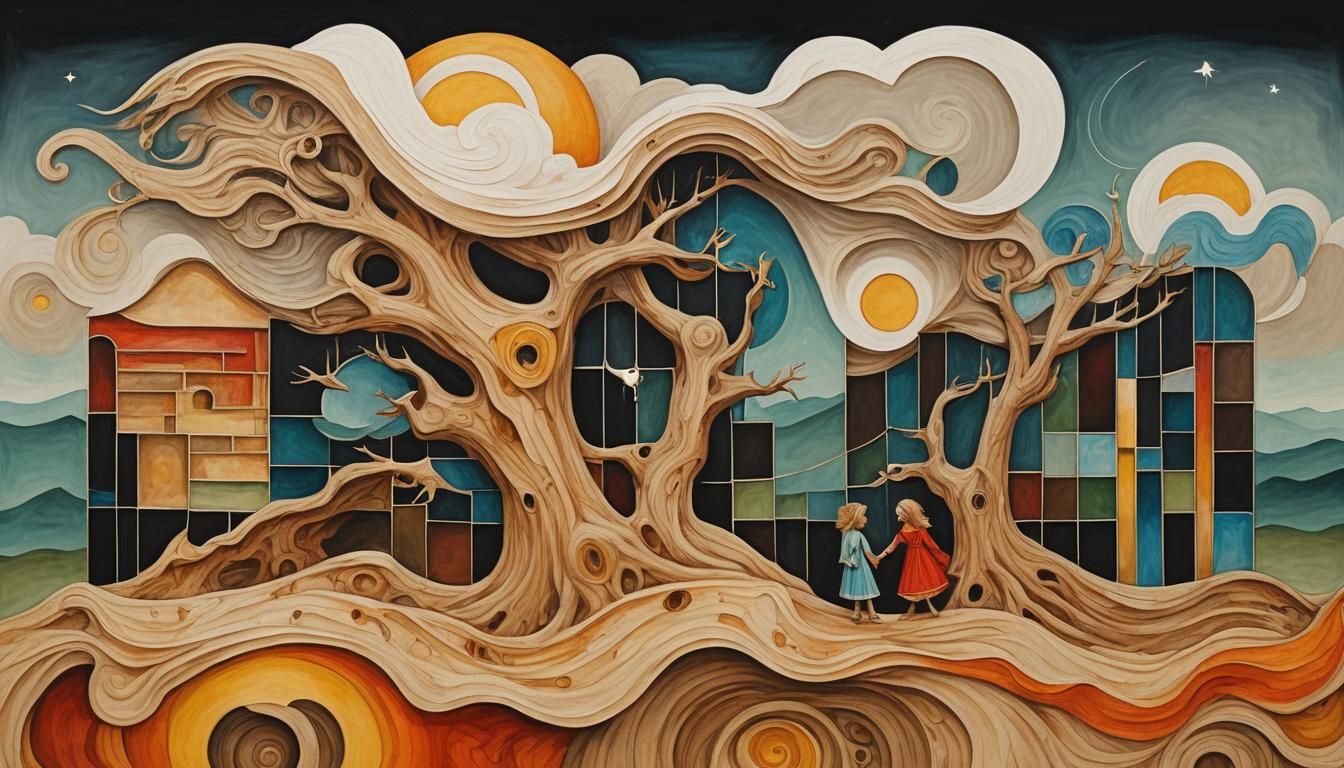 Magical Cloud of Alchemical Dimensions in Rainbow Watercolou...