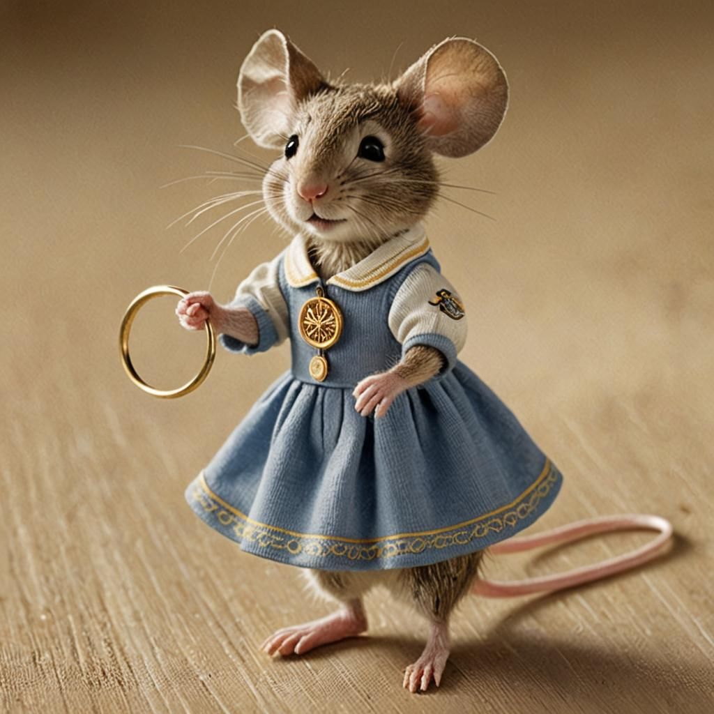 Adorable Olympic Mouse in Elegant Sport Dress