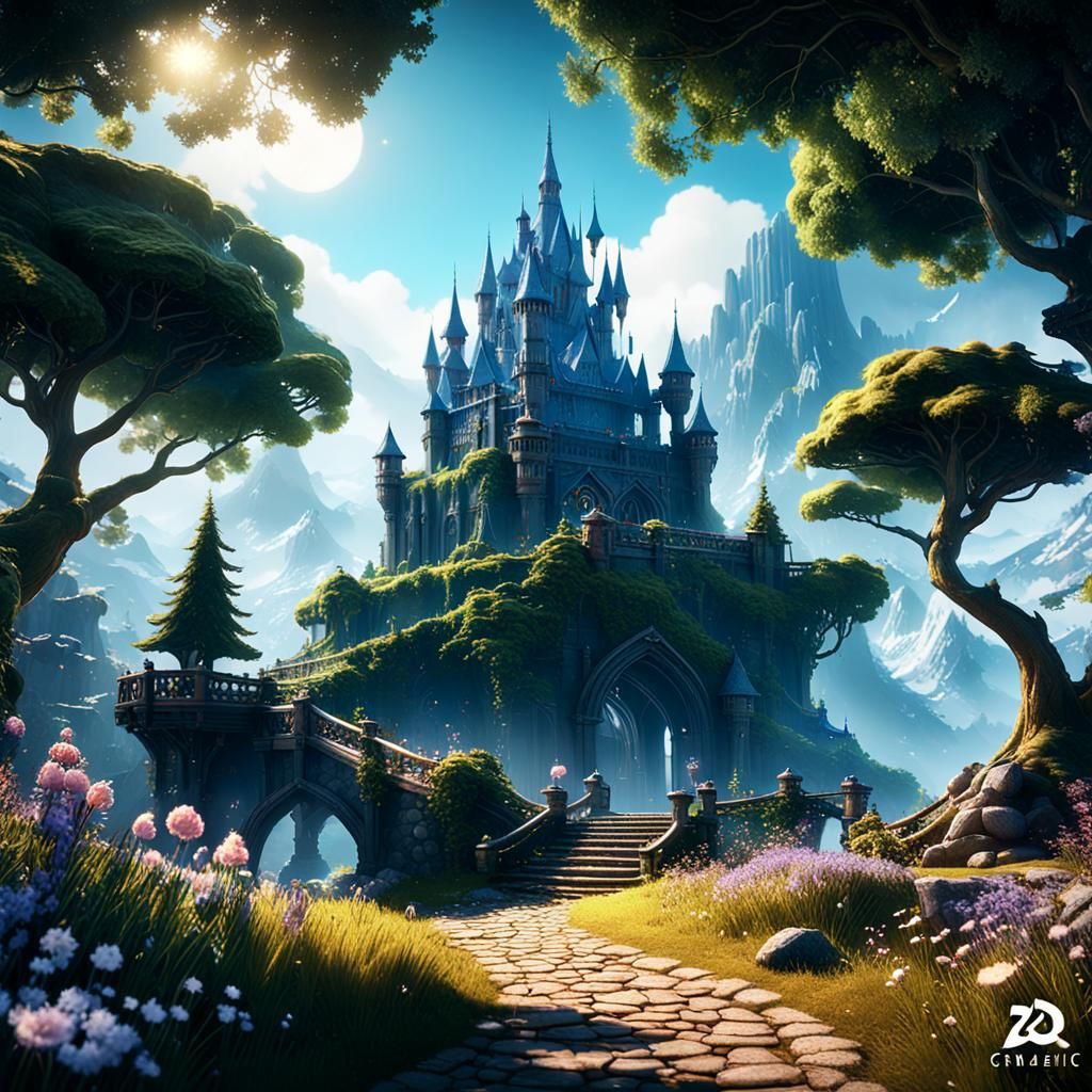 Magical Sparkling Scene in Detailed 3D Render