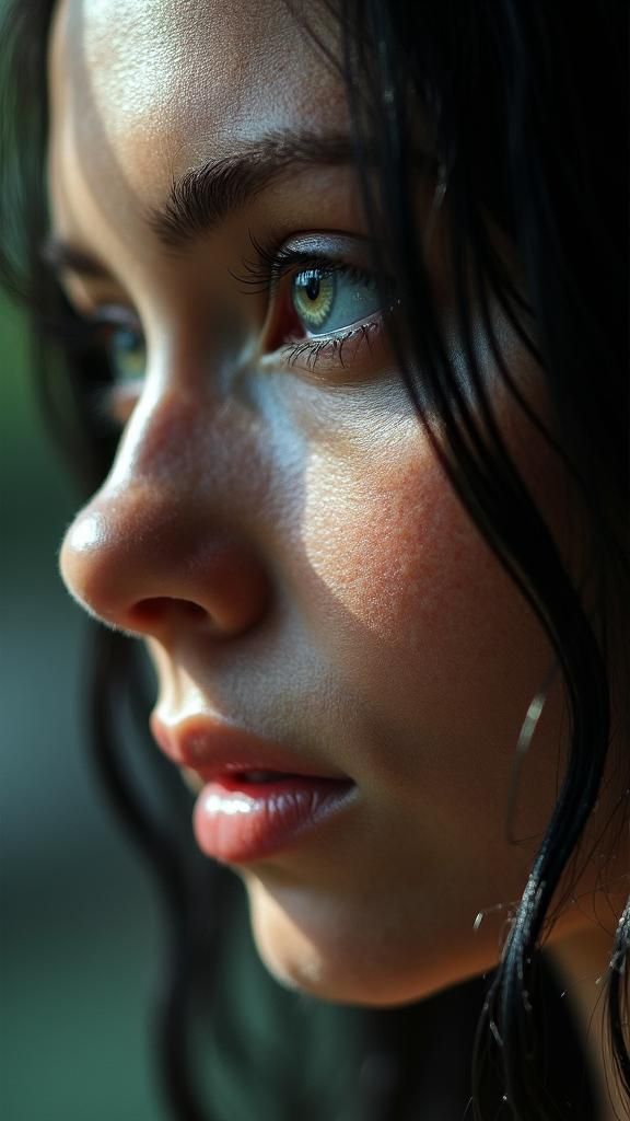 Mystical Woman Portrait with Gold Lighting
