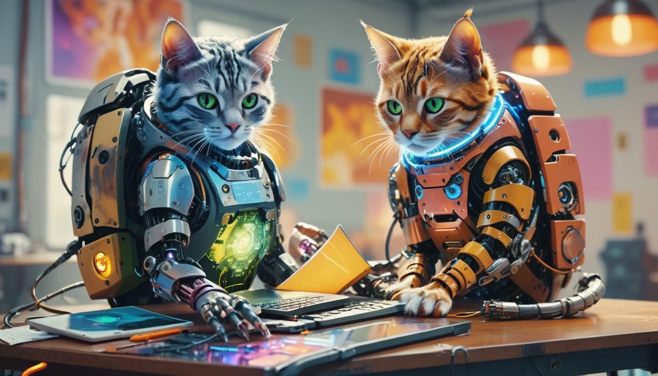 Cyborg Stares Intensely with Glowing Skin