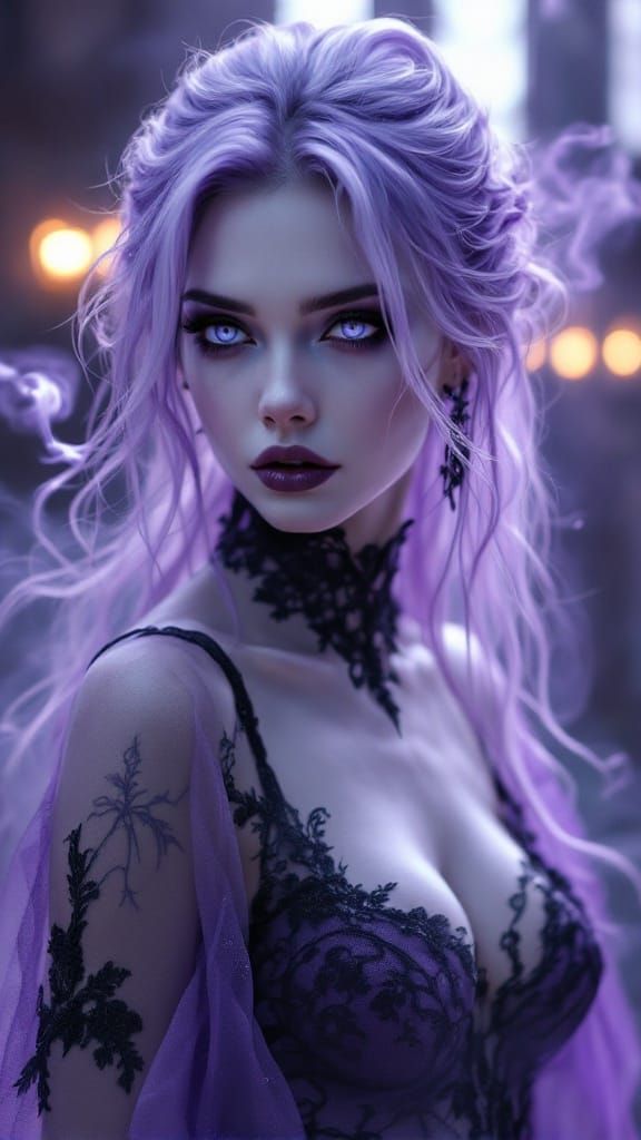 Ethereal Gothic Phantom in Lavender Haze