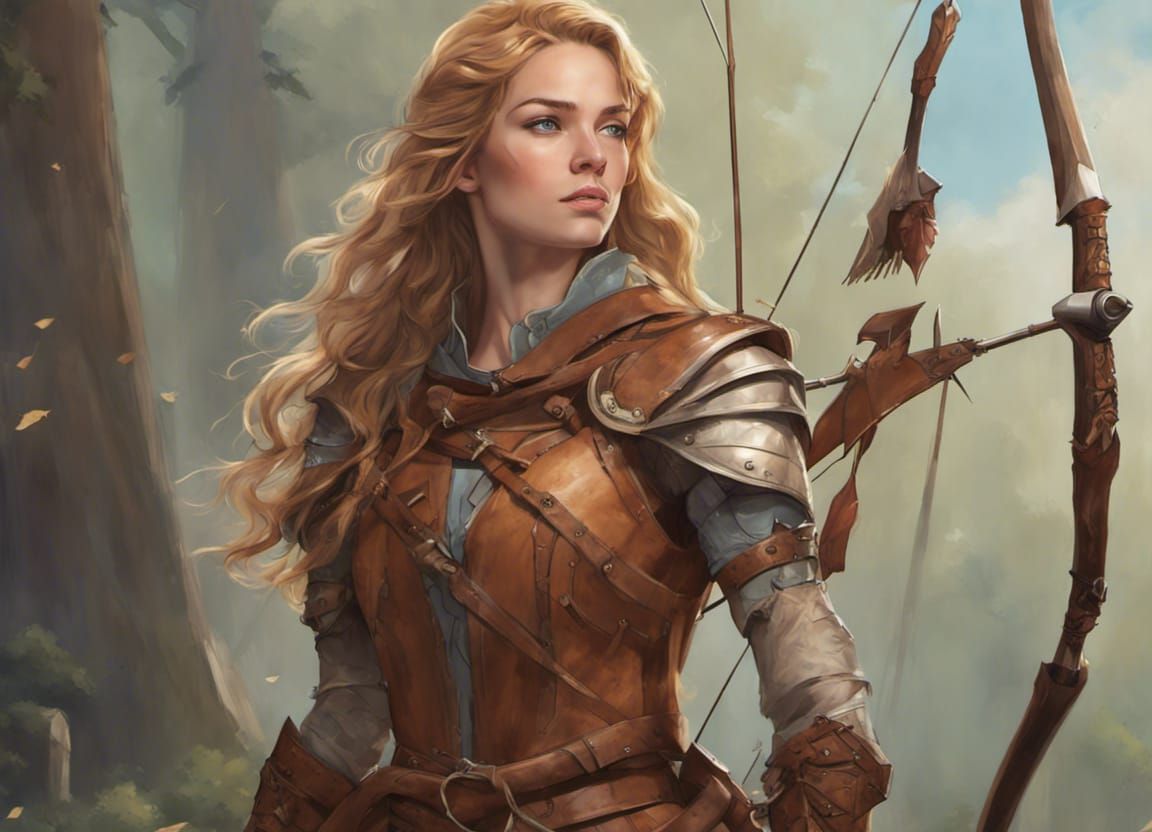 Teenage Archer with Leather Armor and Blue Markings