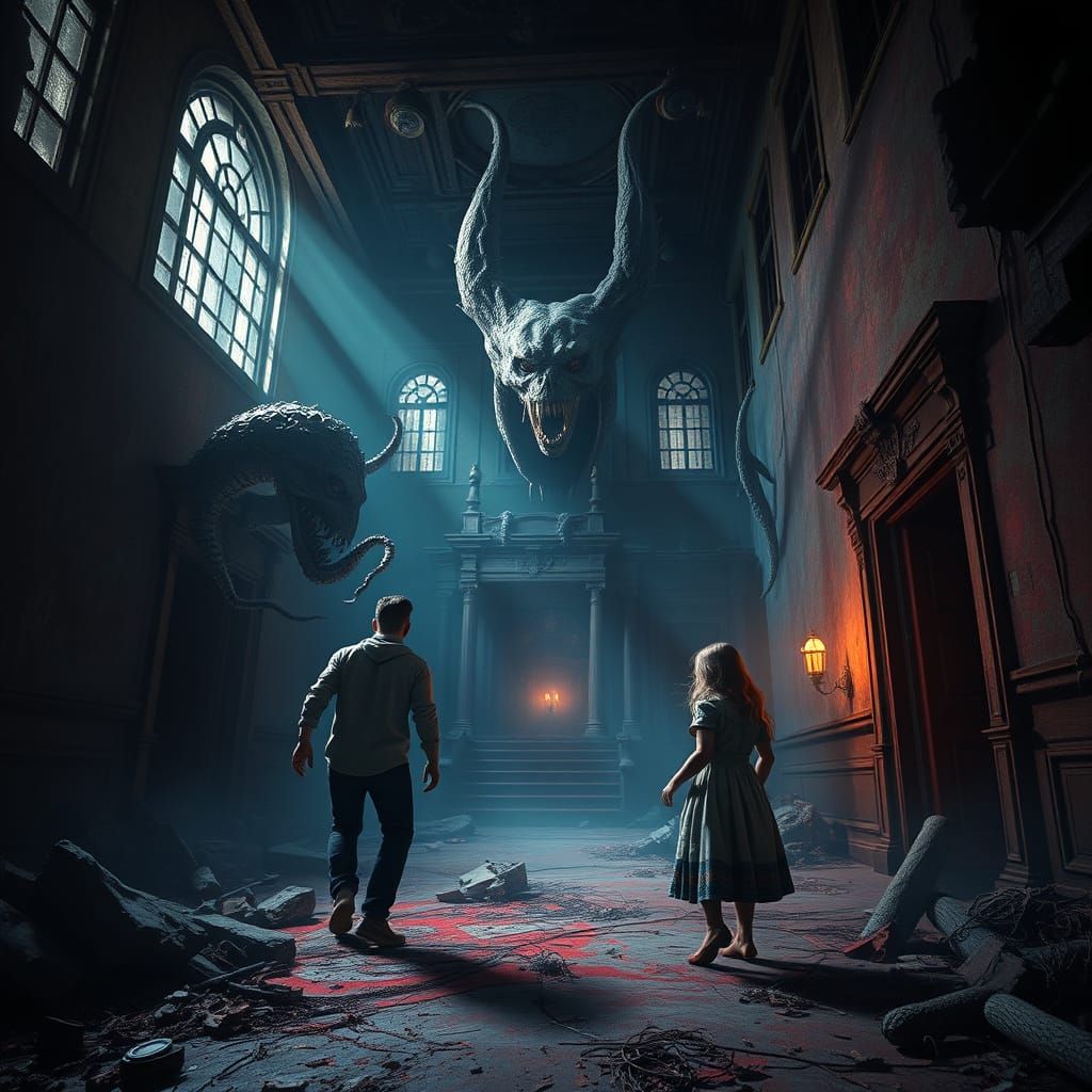 Father and Daughter Battle Monsters in Ancient Mansion