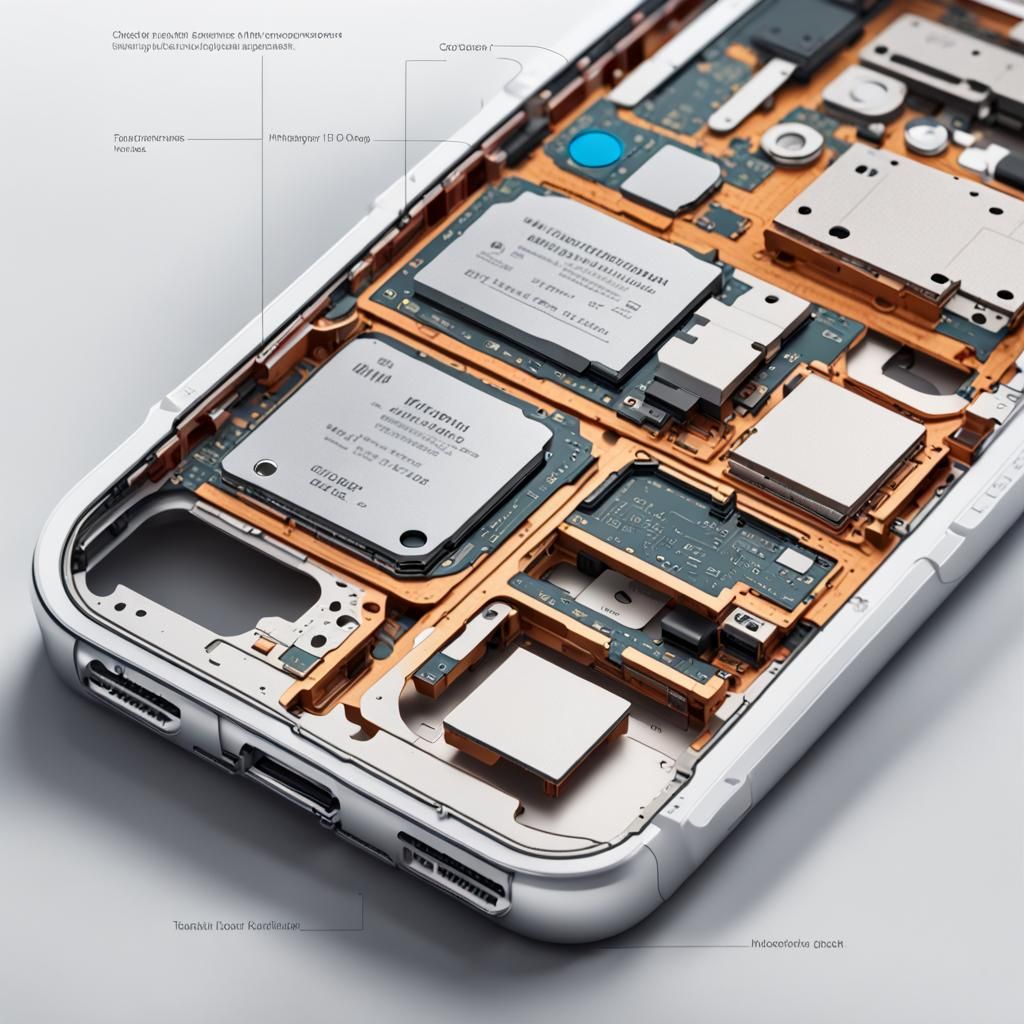 iPhone 16 Cutaway Diagram: Technical Illustration