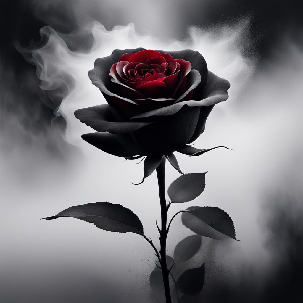 a single dark rose