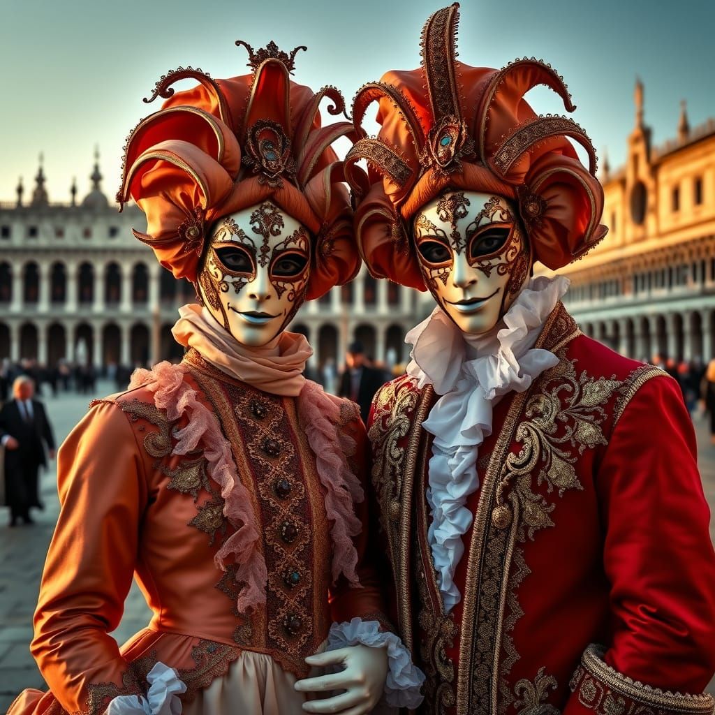 Venetian Masquerade in Piazza San Marco Grandeur