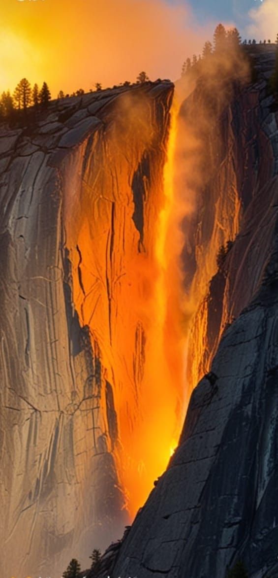 Surreal Firefall at Yosemite National Park