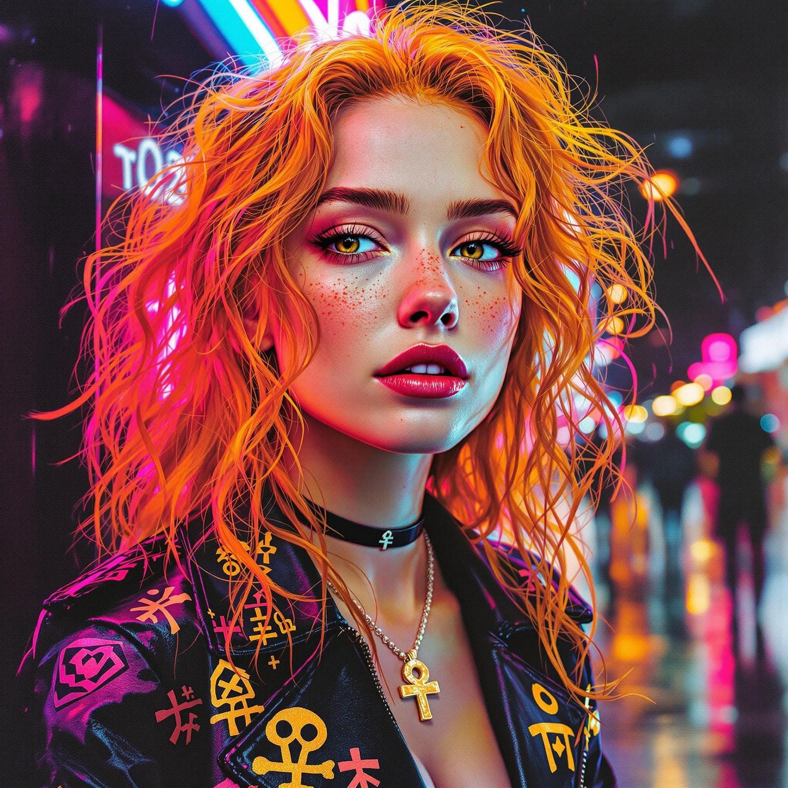 Ethereal City Goddess in Watercolor and Metallic Ink