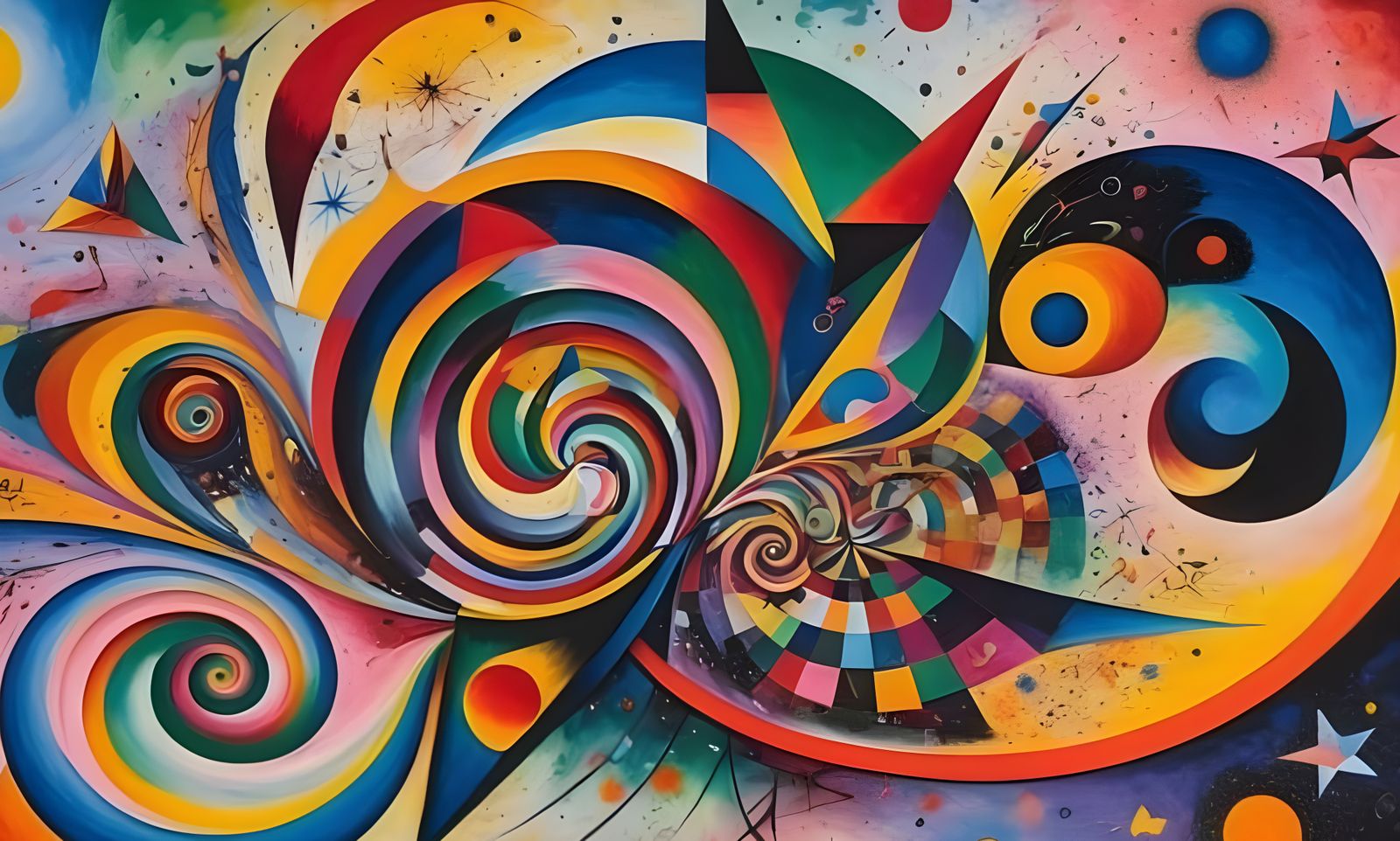 Abstract Cosmos in Style of Kandinsky and Miró