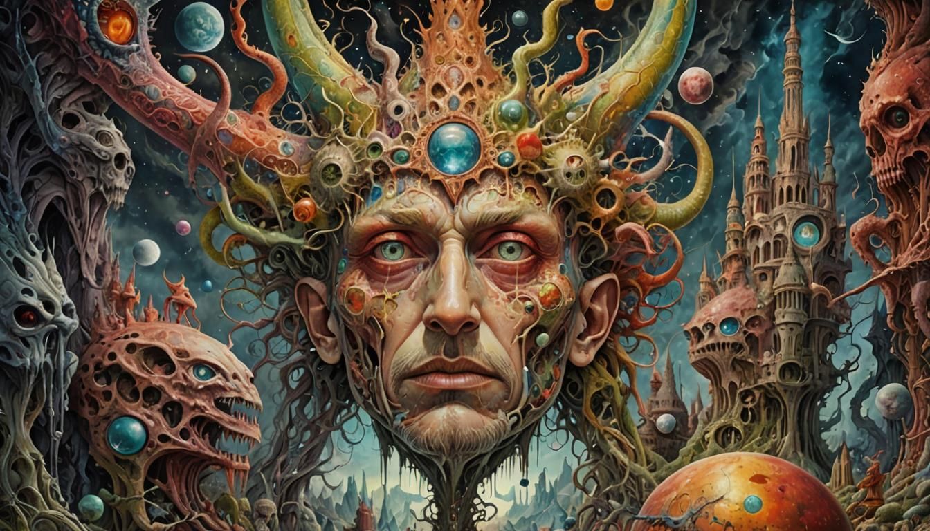 Surreal Land of Broken Dreams in Visionary Art Style