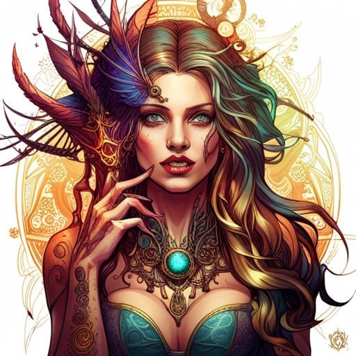 Steampunk Cybernetic Queen: Digital Art Illustration