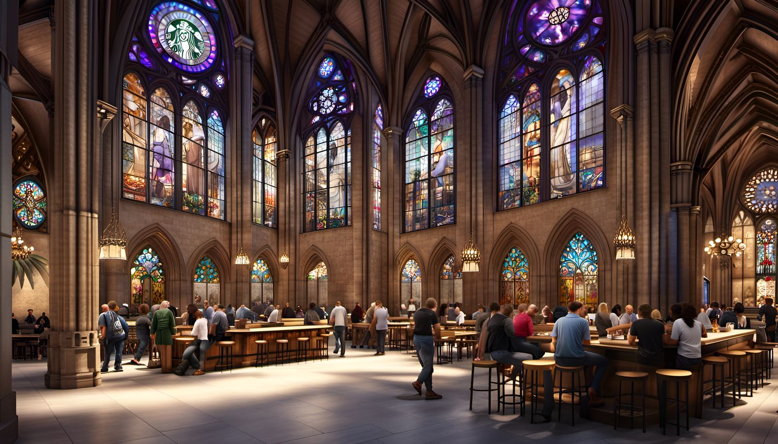 “The New Cathédrale Notre-Dame de Paris with a Starbucks Café” 06