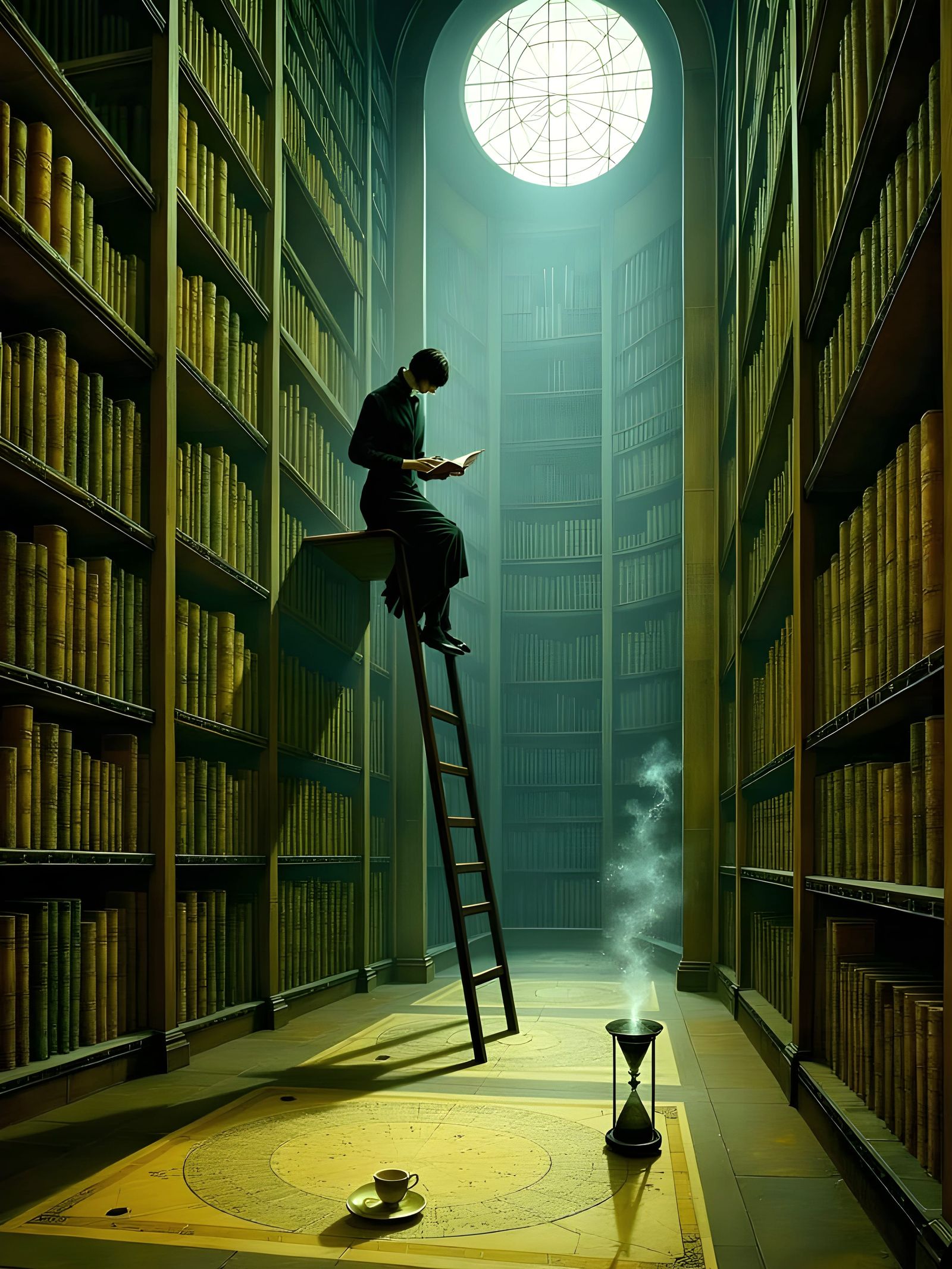 A solitary librarian