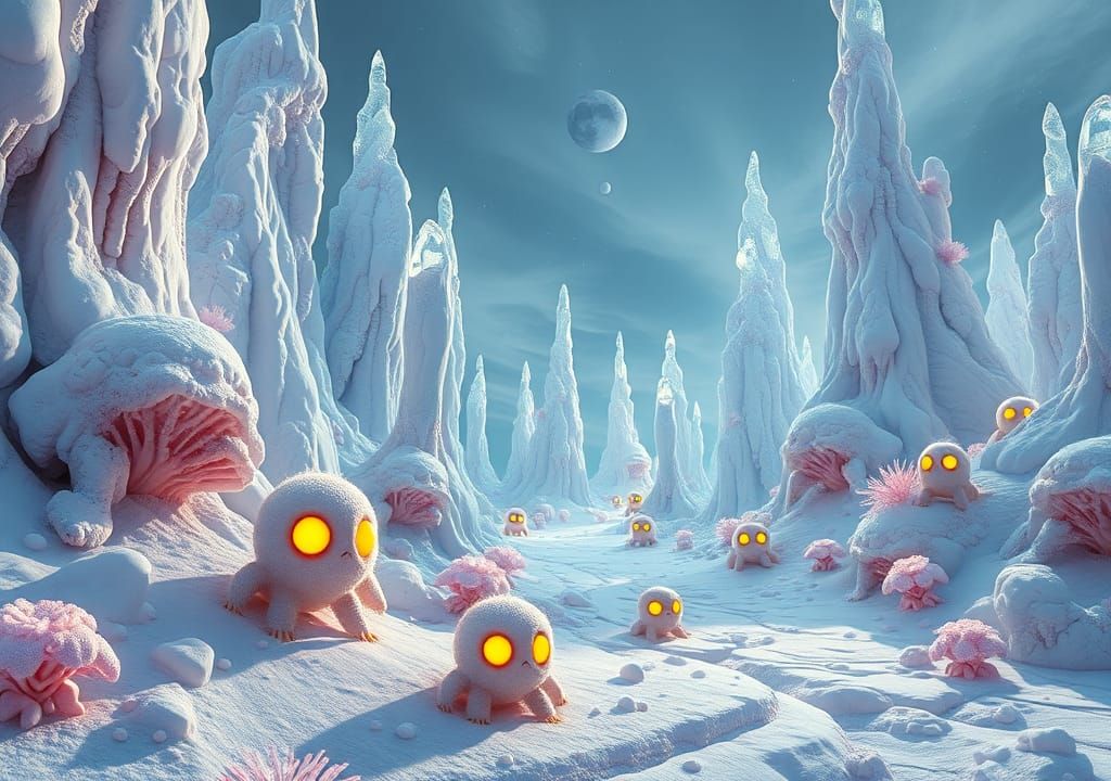 Kalurn, planet of snow and ice, so cold humans would flash f...